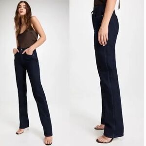 ANINE BING "Bennet" Straight Leg Hi Waist Midnight Blue Button Fly Jeans, sz. 24